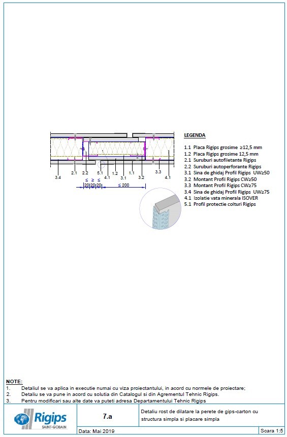 Pagina 1-CAD-DWG Detaliu rost de dilatare la perete de gips carton cu structura simpla si placare simpla...