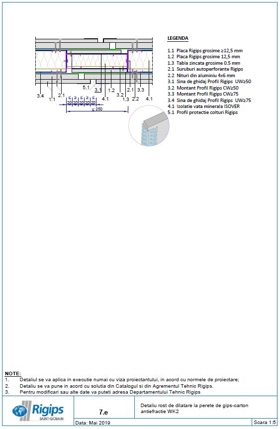 Pagina 1-CAD-DWG Detaliu rost de dilatare la perete de gips carton antiefractie WK2 Saint-Gobain Rigips...