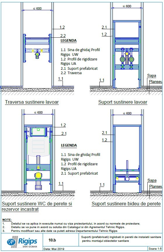 Pagina 1-CAD-DWG Suporti prefabricati inglobati in peretii de instalatii sanitare pentru montajul obiectelor ...