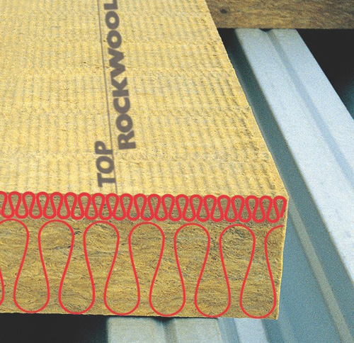 ROCKWOOL Detaliu placa de vata bazaltica - Termoizolatie vata bazaltica pentru terase ROCKWOOL