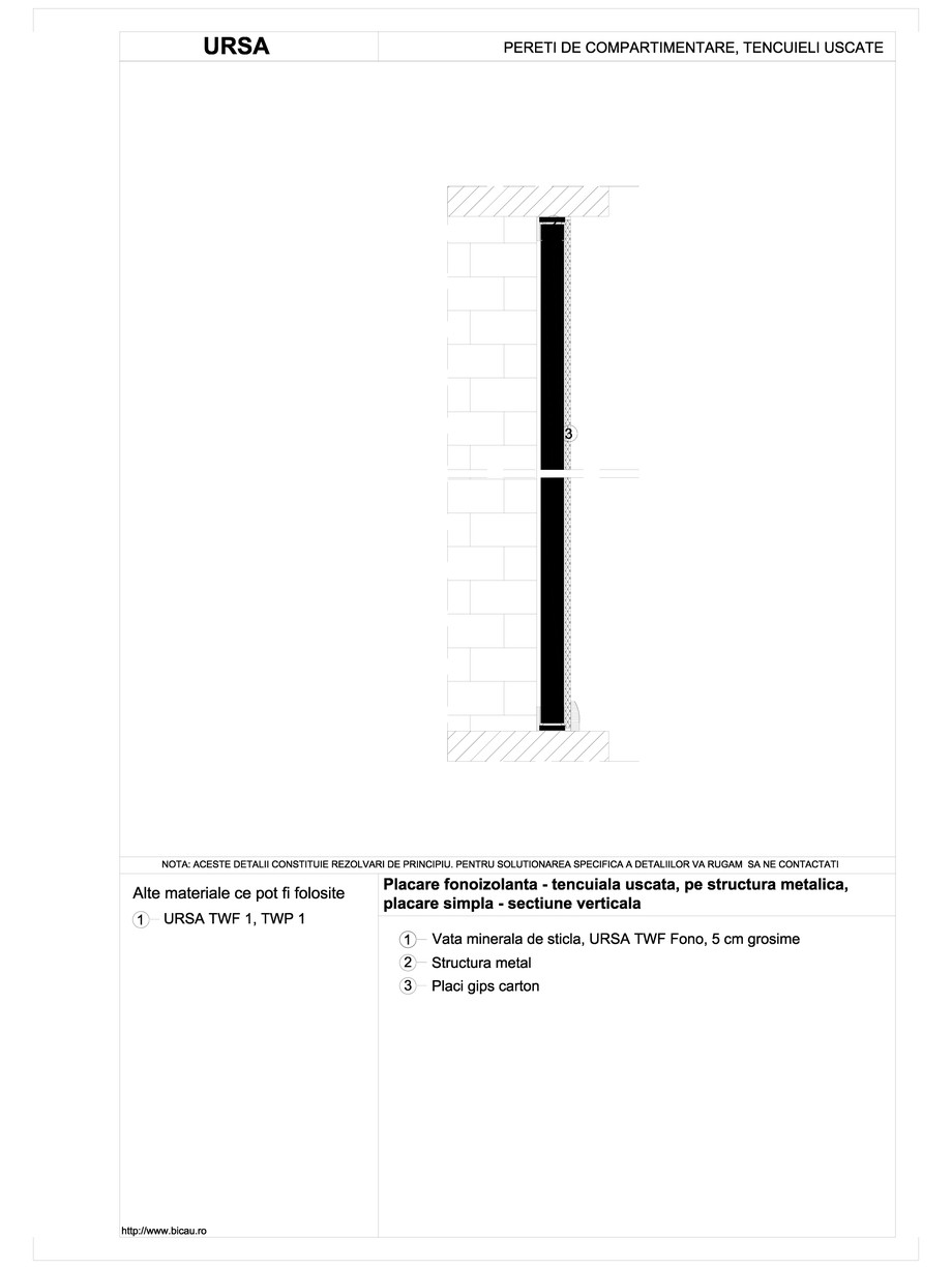 Pagina 1-CAD-DWG Placare fonoizolanta - tencuiala uscata, pe structura metalica, placare simpla - sectiune...