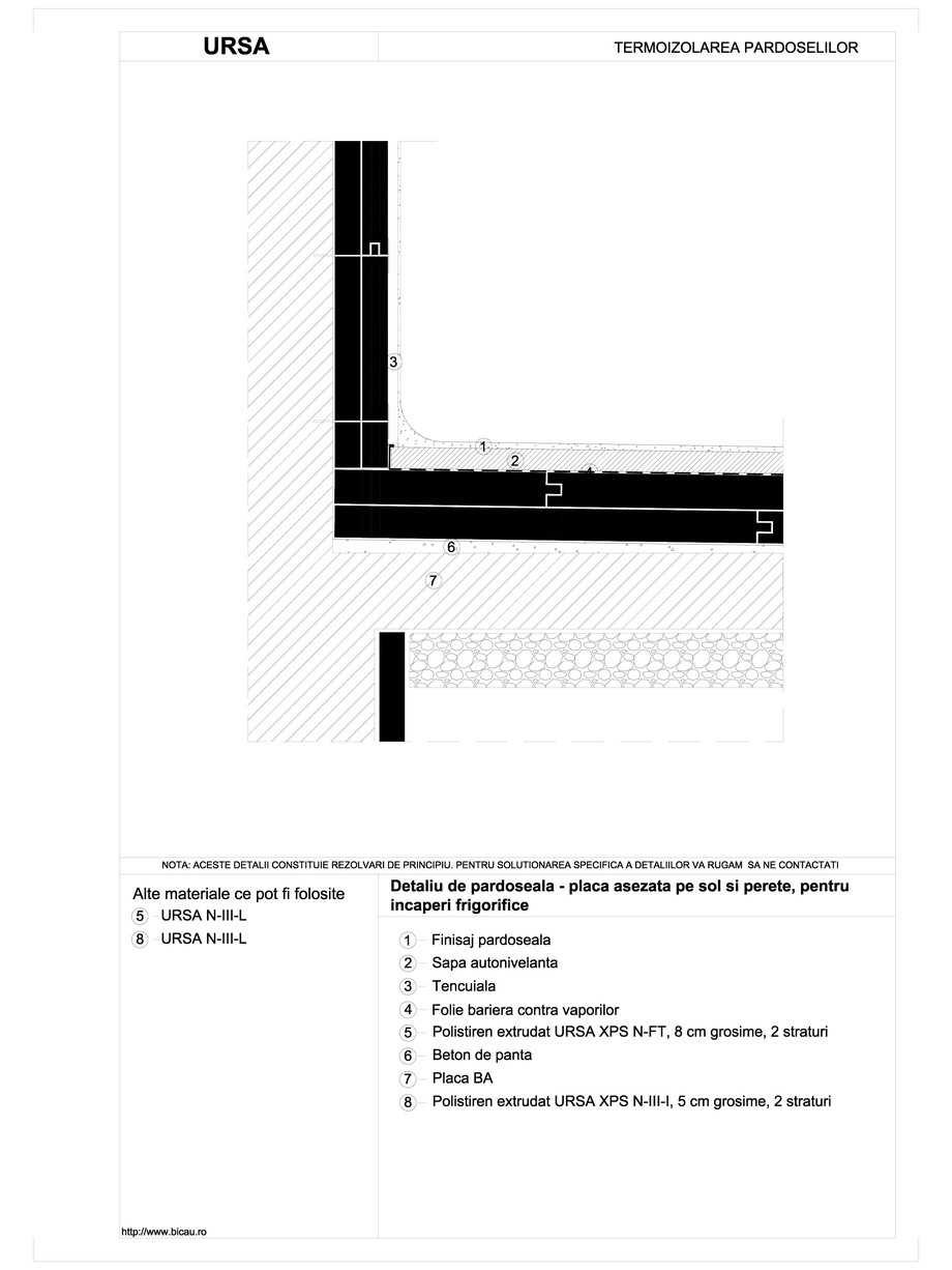 Pagina 1-CAD-DWG Detaliu de pardoseala - placa asezata pe sol si perete, pentru incaperi frigorifice URSA...