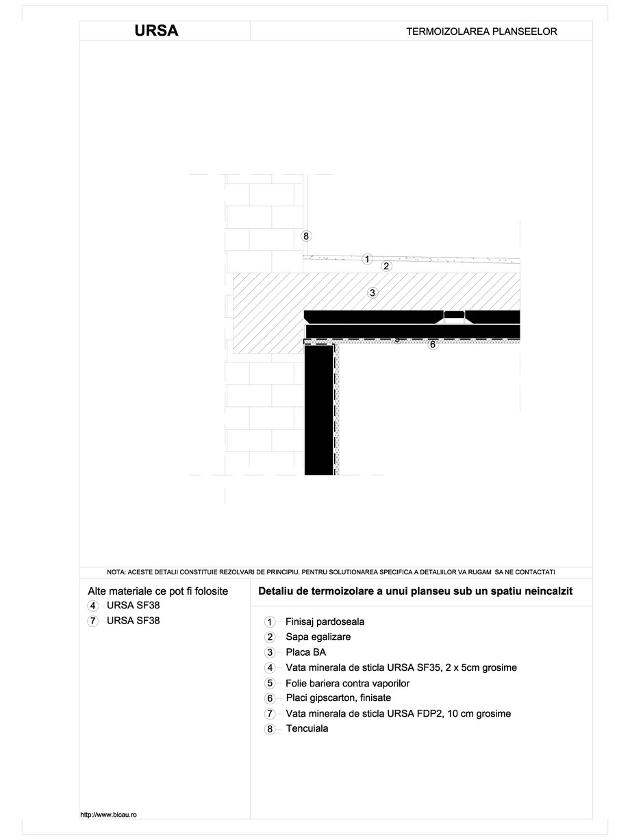 Pagina 1-CAD-DWG Detaliu de termoizolare a unui planseu sub un spatiu neincalzit URSA Detaliu de montaj 