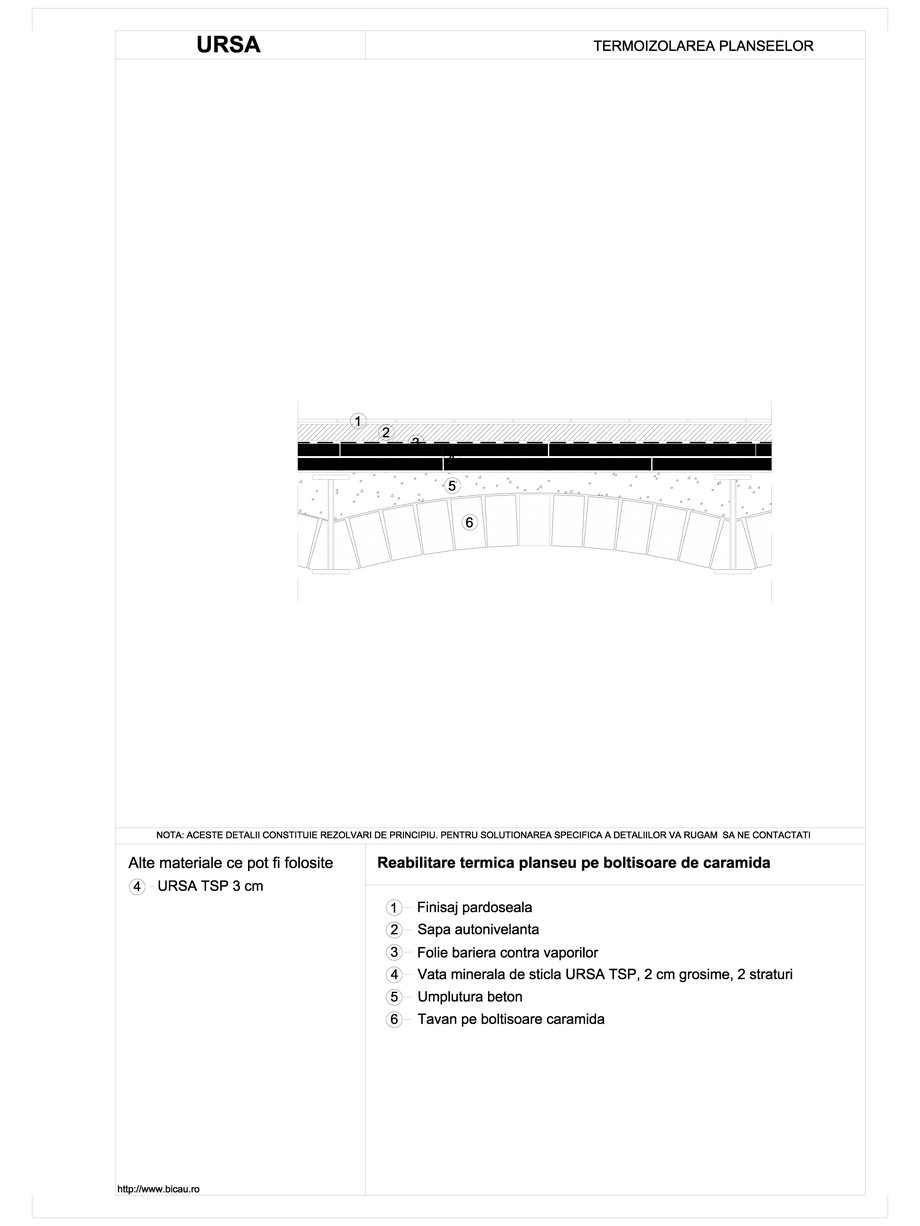 Pagina 1-CAD-DWG Reabilitare termica planseu pe boltisoare de caramida URSA Detaliu de montaj GLASSWOOL TSP 
