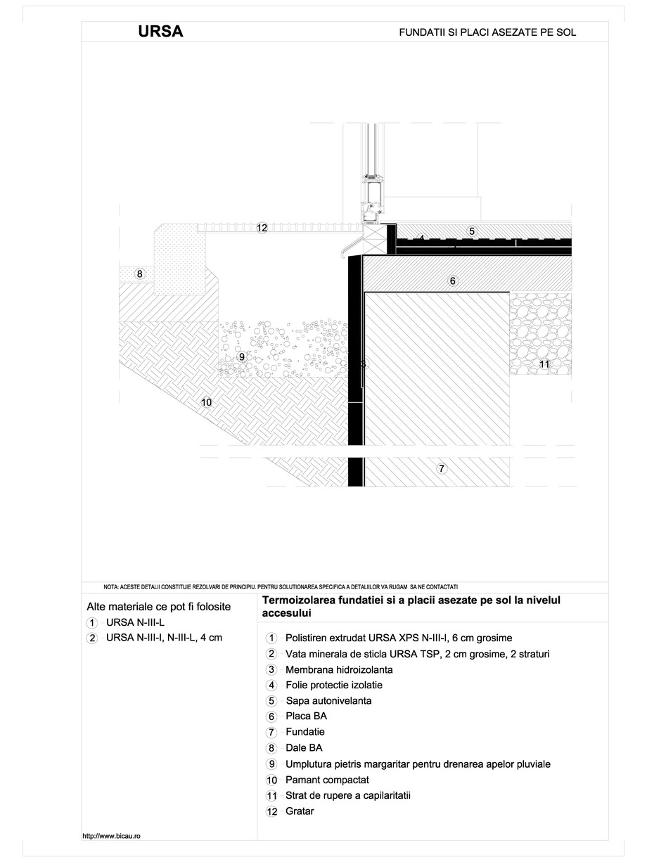 Pagina 1-CAD-DWG Termoizolarea fundatiei si a placii asezate pe sol la nivelul accesului URSA Detaliu de...