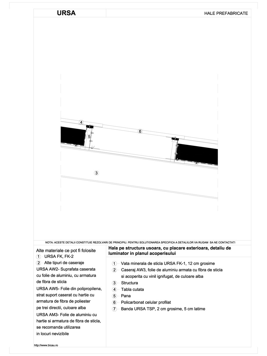 Pagina 1-CAD-DWG Hala pe structura usoara, cu placare exterioara, detaliu de luminator in planul acoperisului...