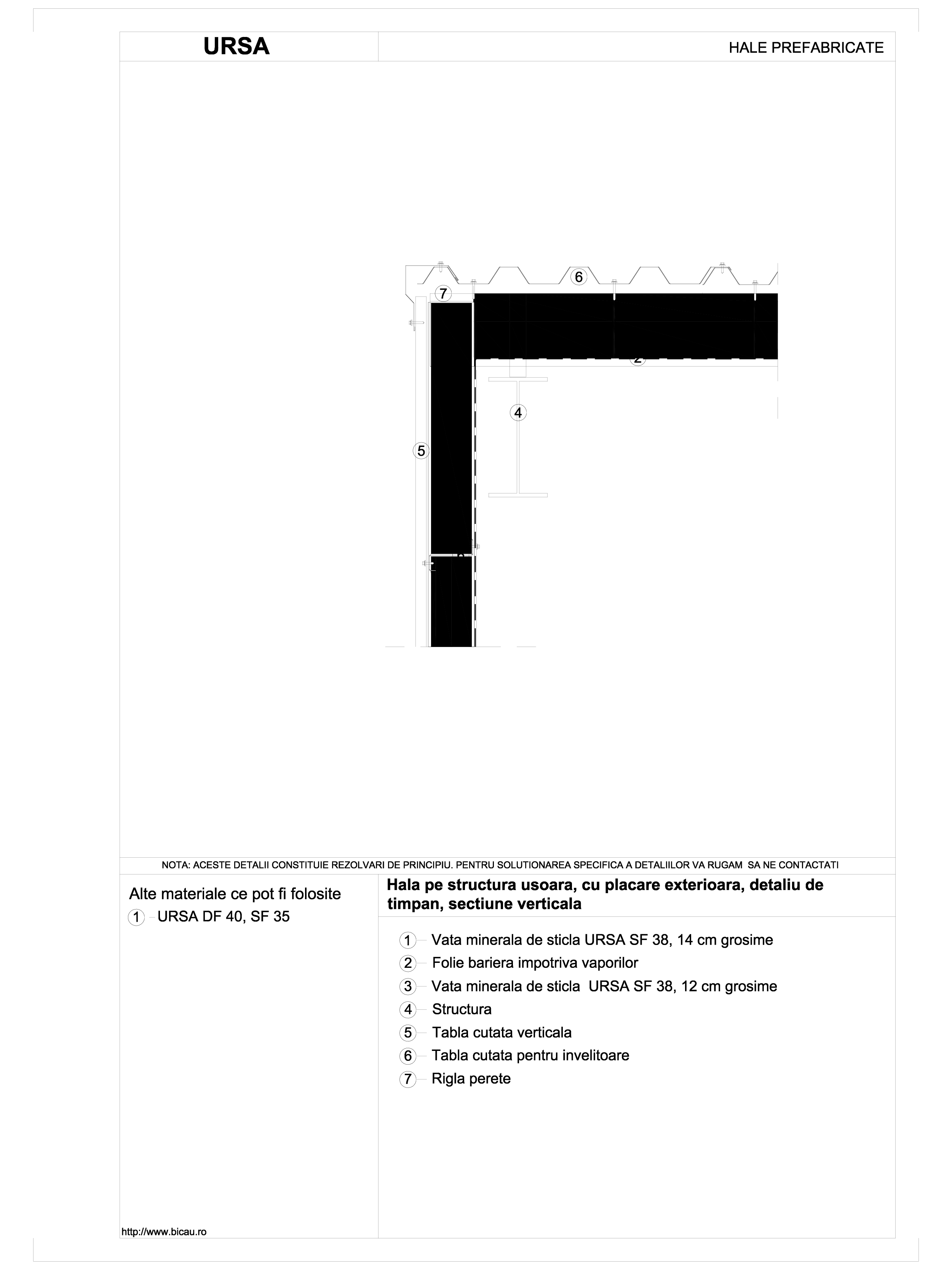 Pagina 1 - CAD-DWG Hala pe structura usoara, cu placare exterioara, detaliu de timpan, sectiune...