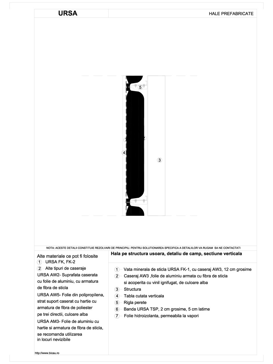 Pagina 1-CAD-DWG Hala pe structura usoara, detaliu de camp, sectiune verticala URSA Detaliu de montaj 