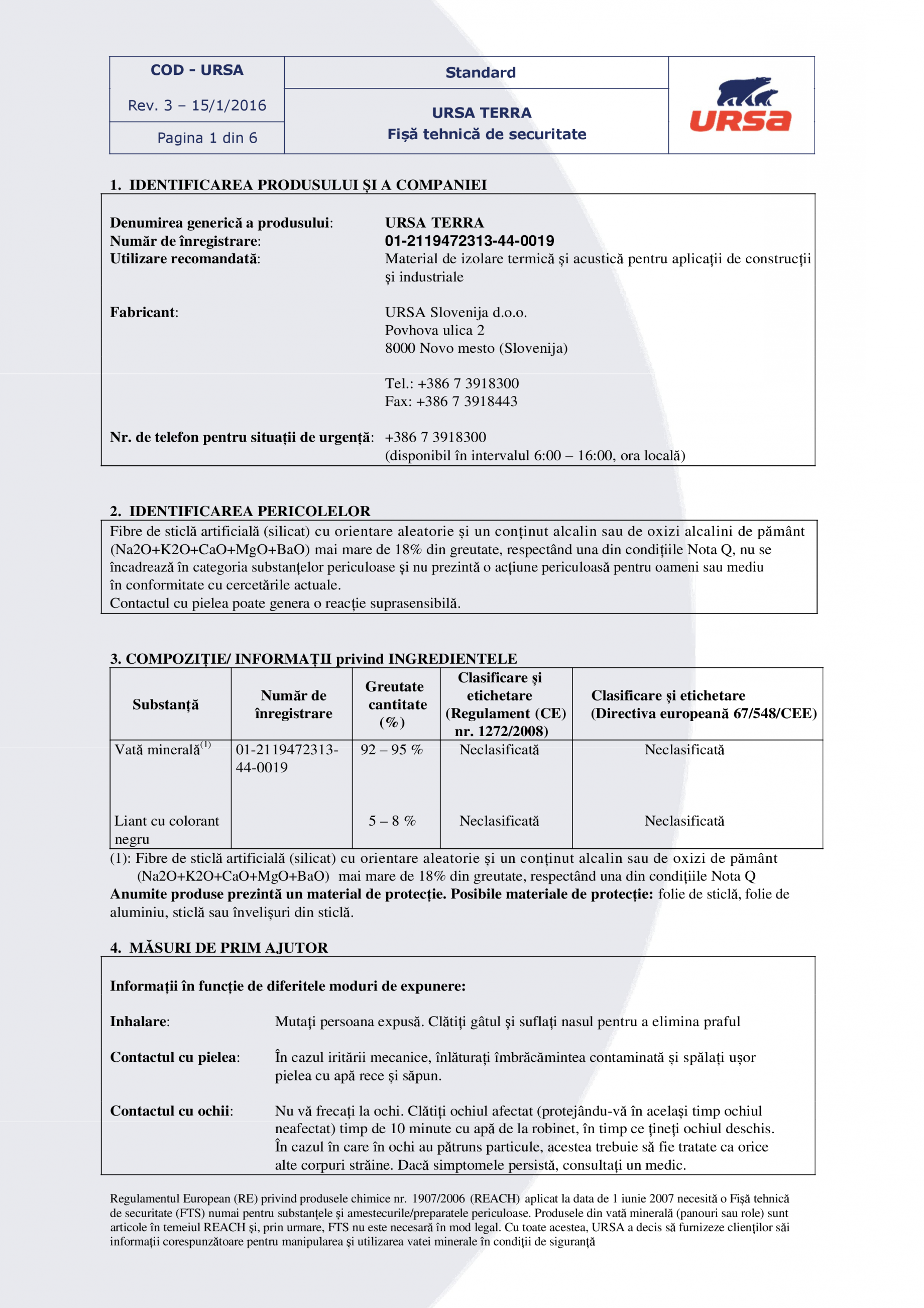 Fisa De Securitate Ursa Ursa Terra 68ph Fisa Tehnica Romana