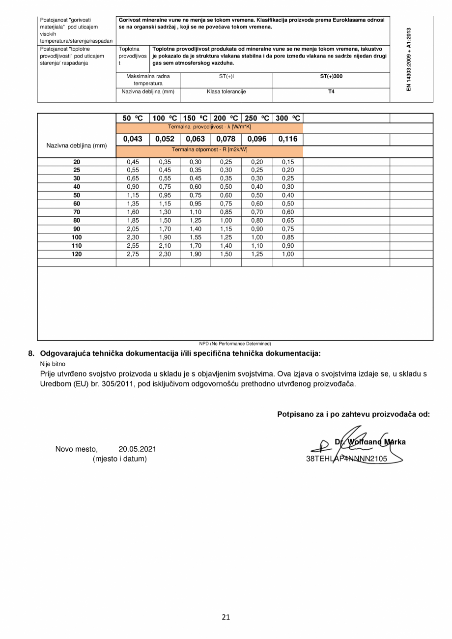Pagina 21-Declaratie de conformitate URSA TECH Lamella Certificare produs Engleza на...