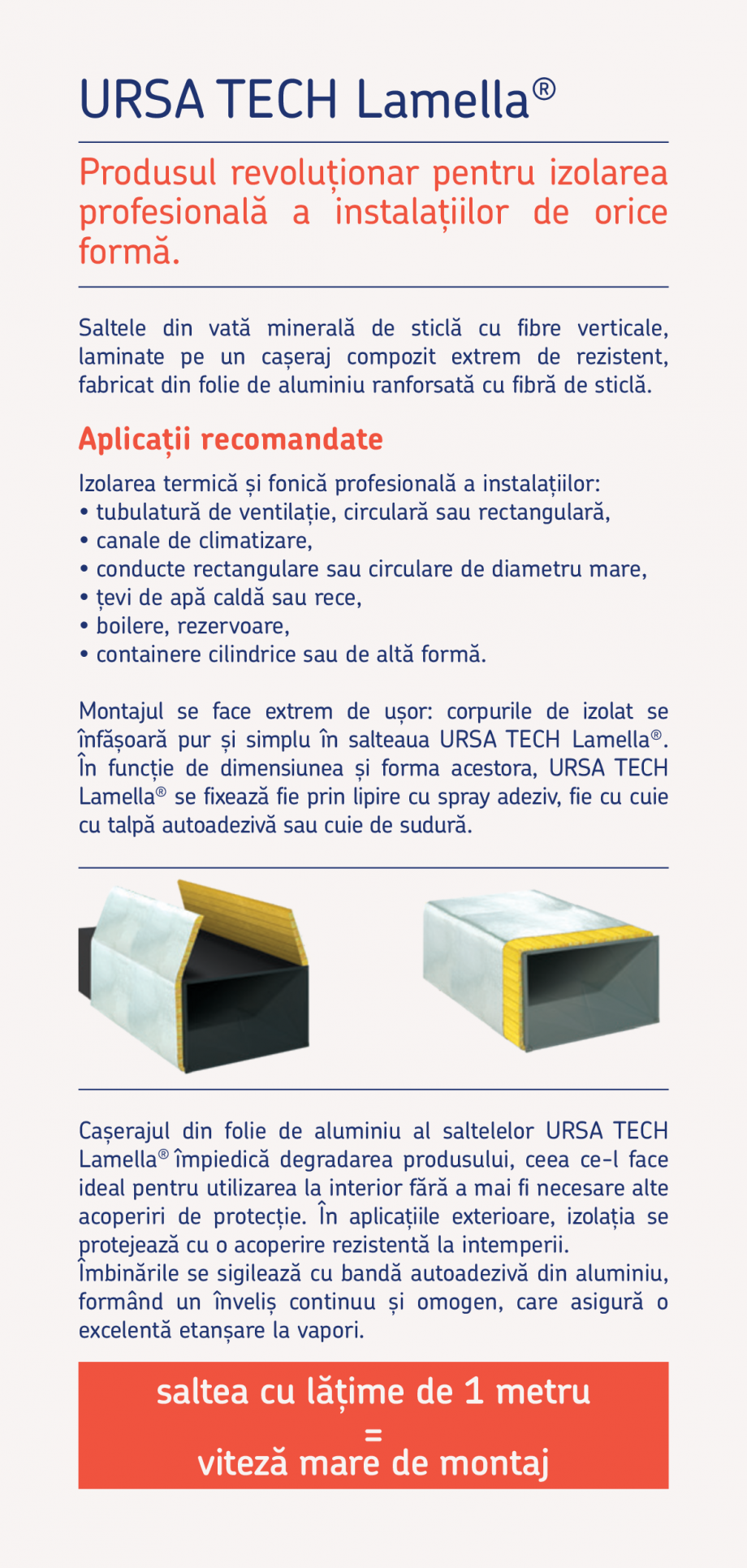 Pagina 2-Izolații profesionale pentru țevi, conducte,  instalații de orice forma URSA TECH Lamella Catalog...