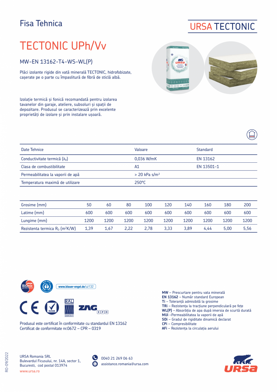 Pagina 1-Placi izolatoare din vata minerala URSA TECTONIC UPh/Vv Fisa tehnica Romana Fisa Tehnica

TECTONIC...