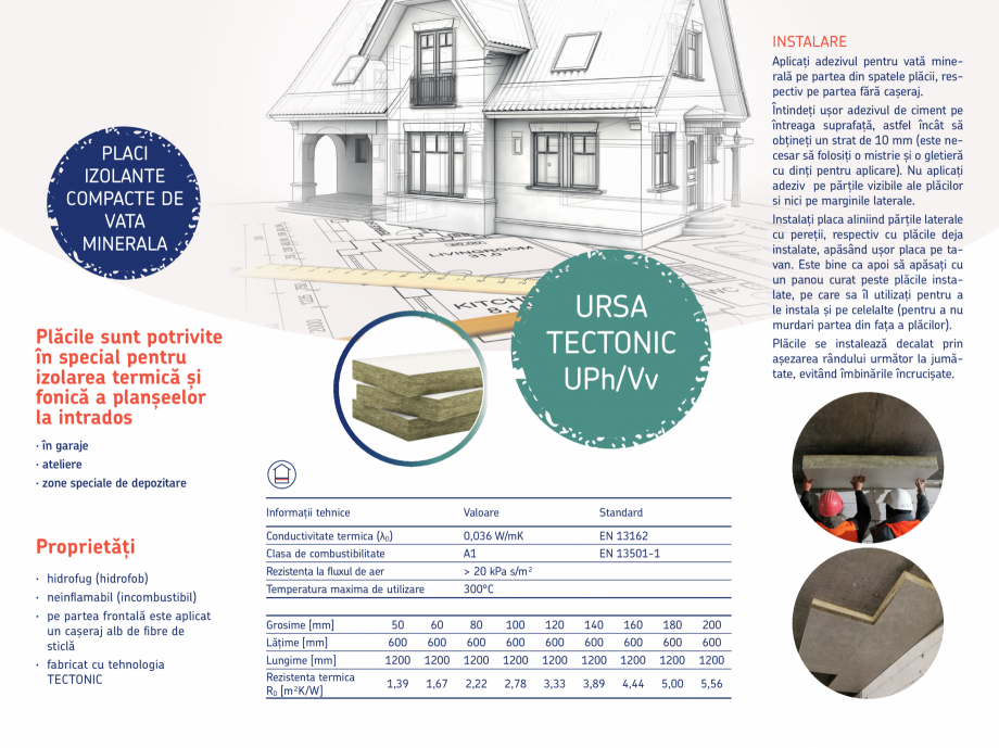 Pagina 2-Izolarea termica si fonica a plafoanelor la pivnite, garaje, subsoluri  URSA TECTONIC UPh/Vv Fisa...