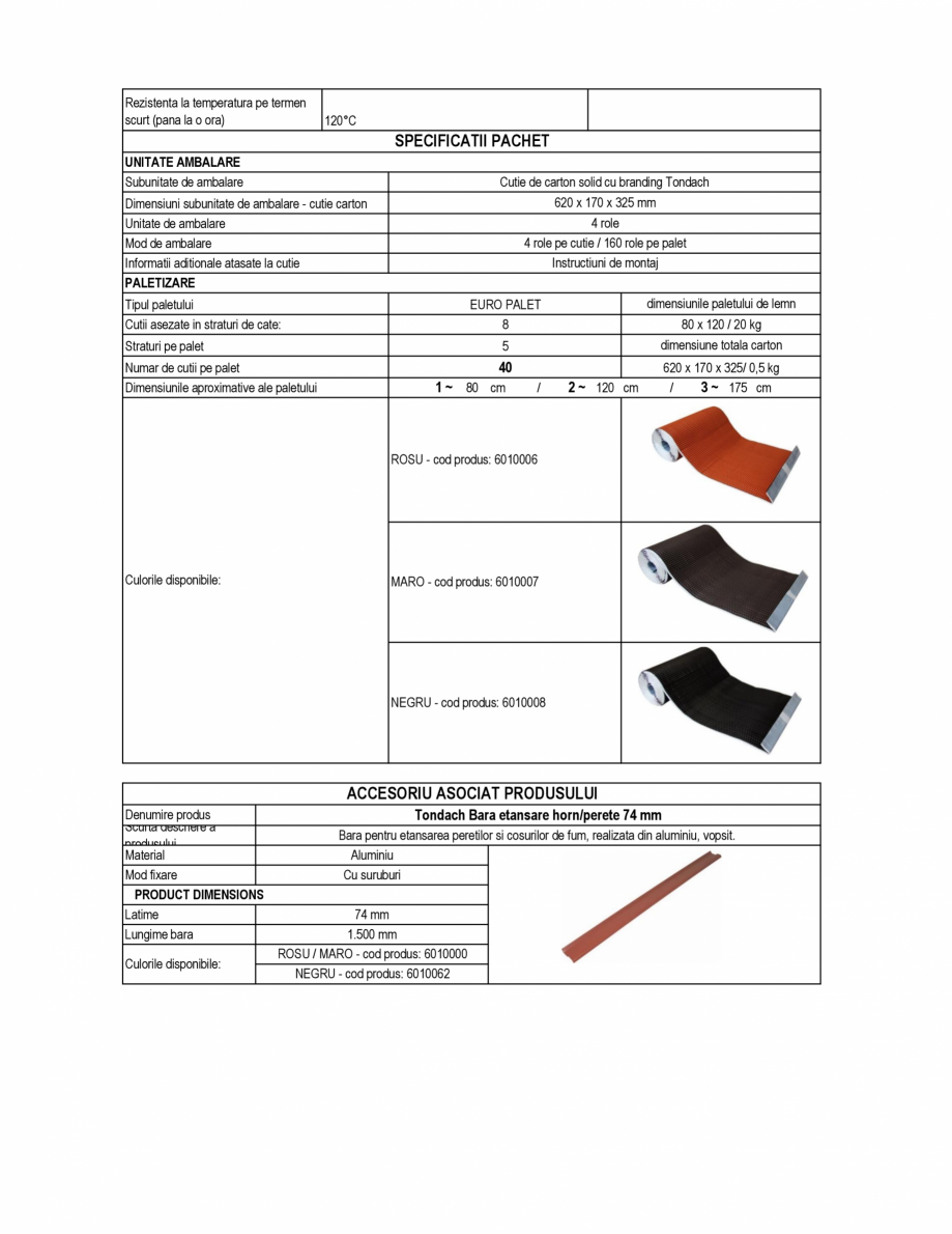 Pagina 1-Fisa tehnica banda etansare horn perete _280 mm TONDACH Banda etansare horn-perete Fisa tehnica...