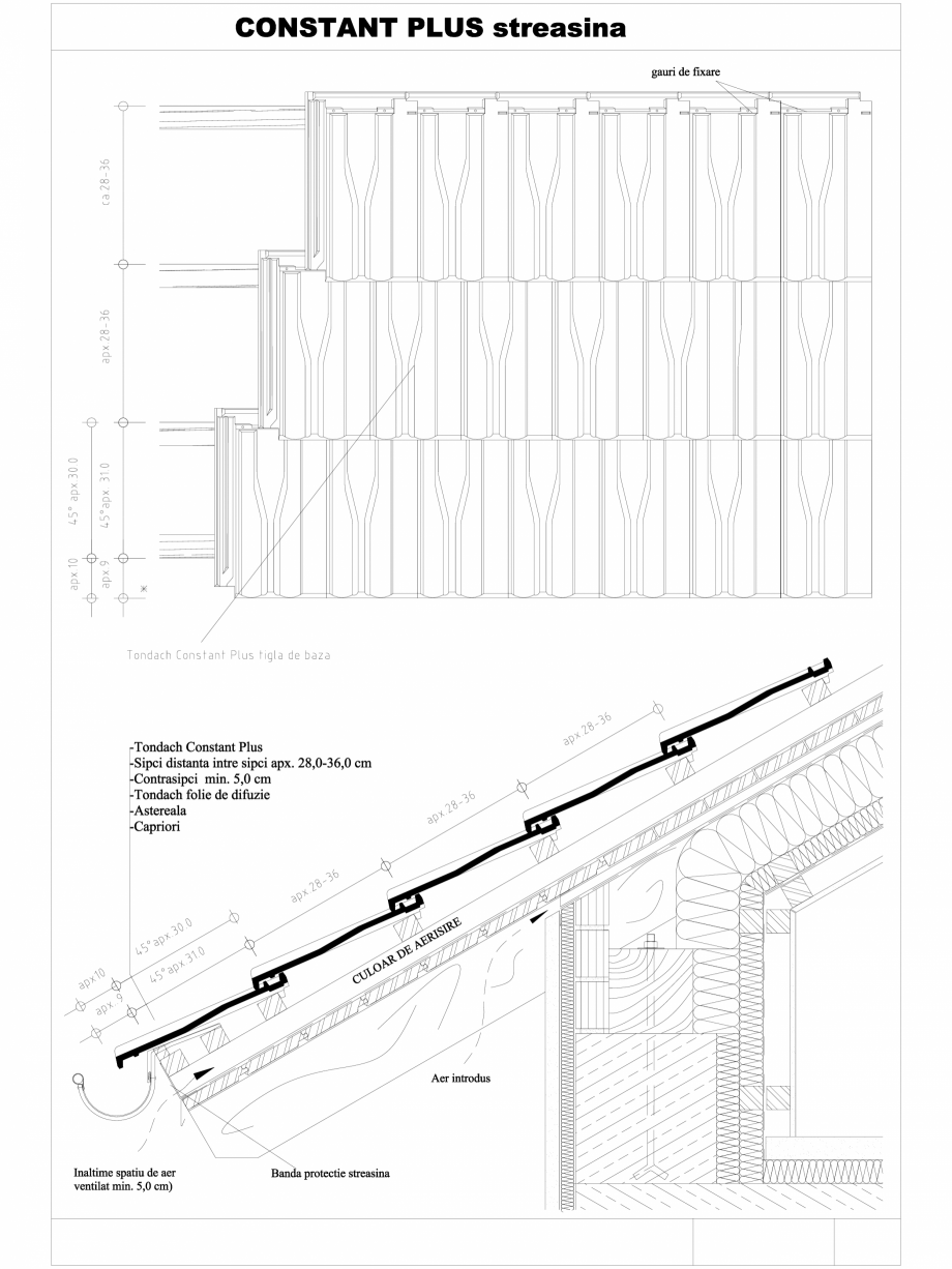Pagina 1-CAD-DWG Streasina - detalii tehnice tigla ceramica TONDACH Detaliu de montaj Constant Plus 