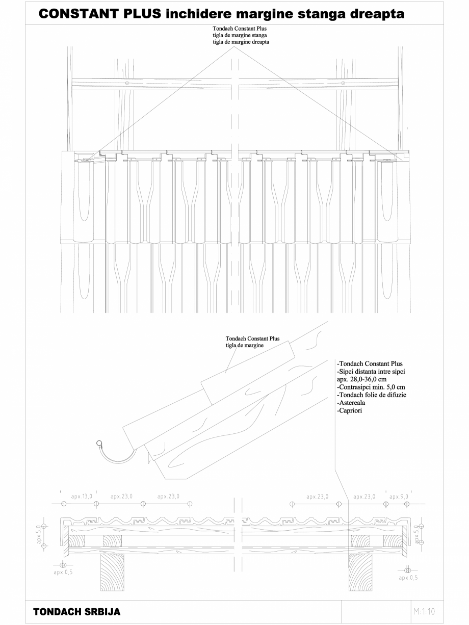 Pagina 1-CAD-DWG Inchidere margine stanga - detalii tehnice tigla ceramica TONDACH Detaliu de montaj Constant...