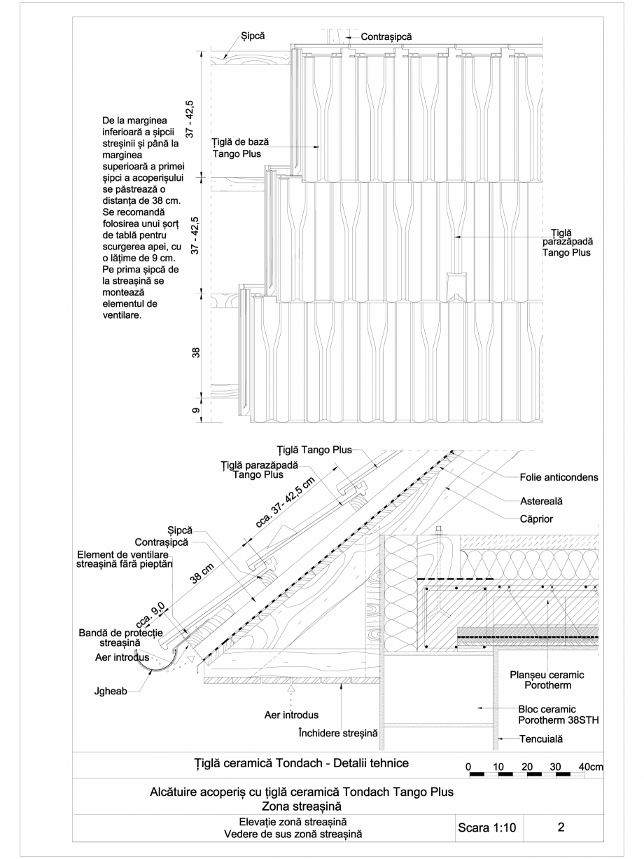 Pagina 1-CAD-DWG Detalii tehnice tigla ceramica TONDACH Detaliu de montaj Tango Plus  
