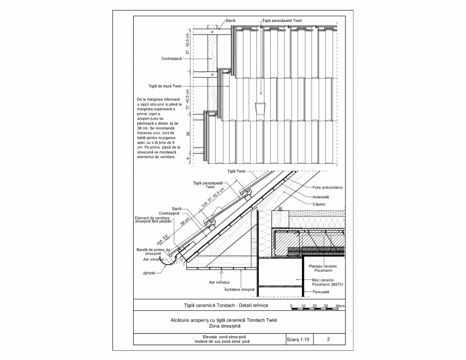 Pagina 1-CAD-PDF Detalii tehnice tigla ceramica TONDACH Detaliu de montaj Twist 
