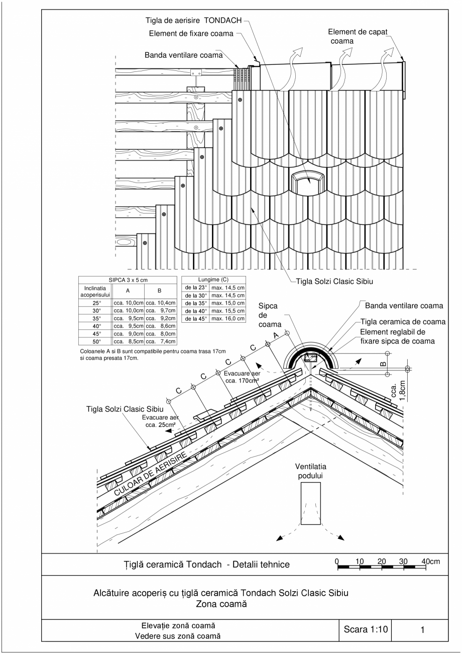 Pagina 1-CAD-PDF Detalii tigla ceramica Tondach TONDACH Detaliu de montaj Solzi Clasic Sibiu 