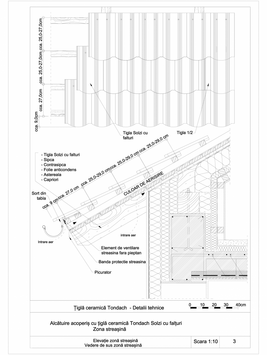 Pagina 1-CAD-DWG Detalii tigla ceramica TONDACH Detaliu de montaj Solzi cu falturi 