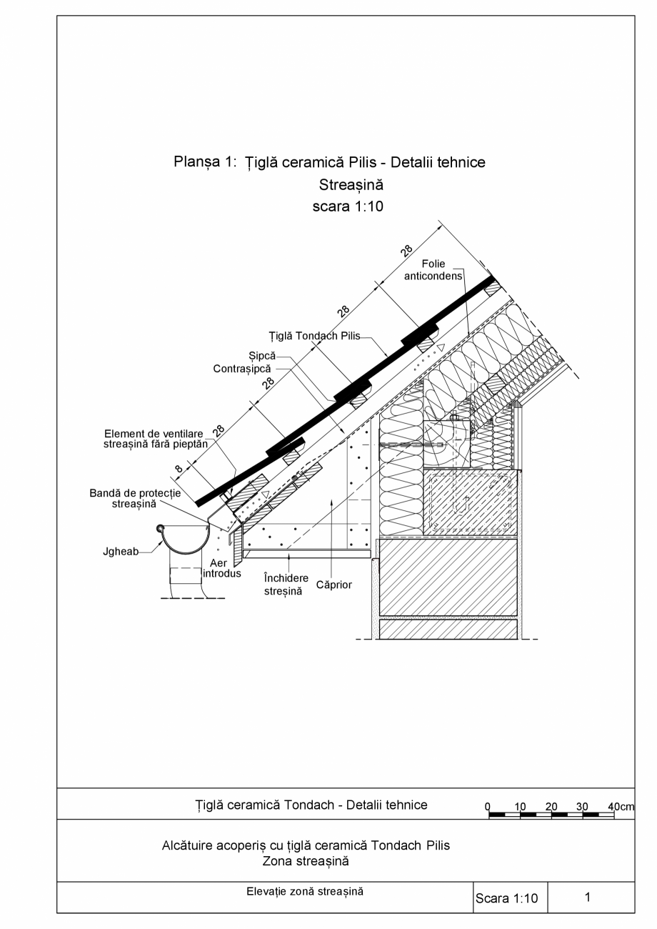 Pagina 1-CAD-PDF Detalii tigla ceramica Tondach Pilis TONDACH Detaliu de montaj Solzi Pilis  
