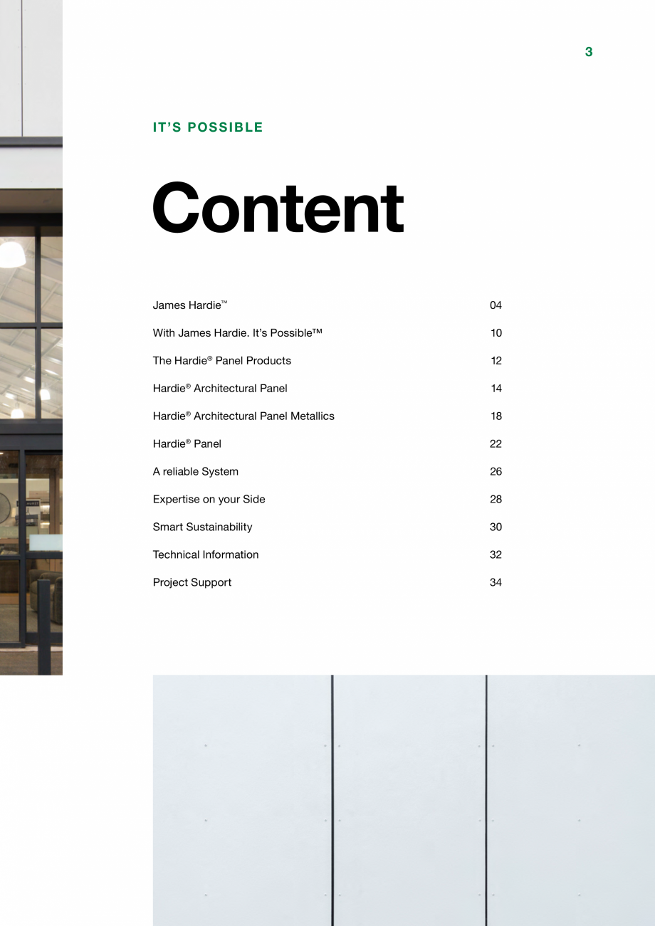 Pagina 3-Placi de fibrociment  James Hardie Panel , Architectural Panel Catalog, brosura Engleza 
5

KEY...