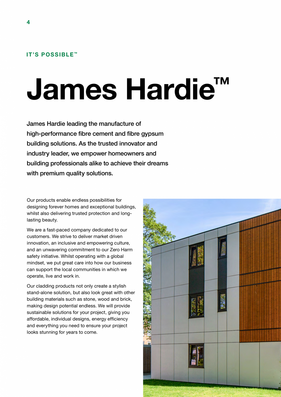 Pagina 4-Placi de fibrociment  James Hardie Panel , Architectural Panel Catalog, brosura Engleza hoice for...