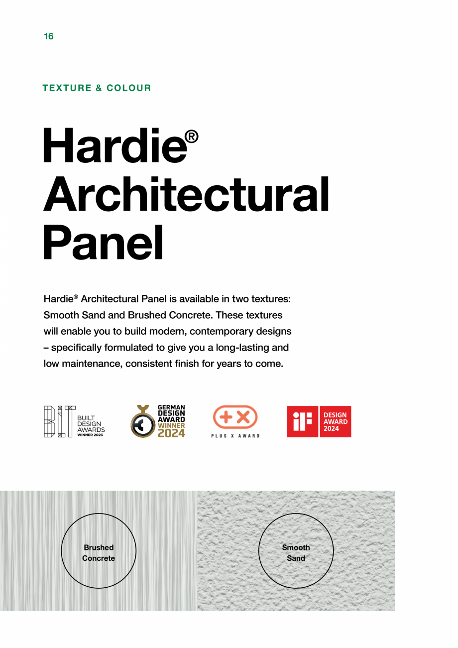Pagina 16-Placi de fibrociment  James Hardie Panel , Architectural Panel Catalog, brosura Engleza or
your...