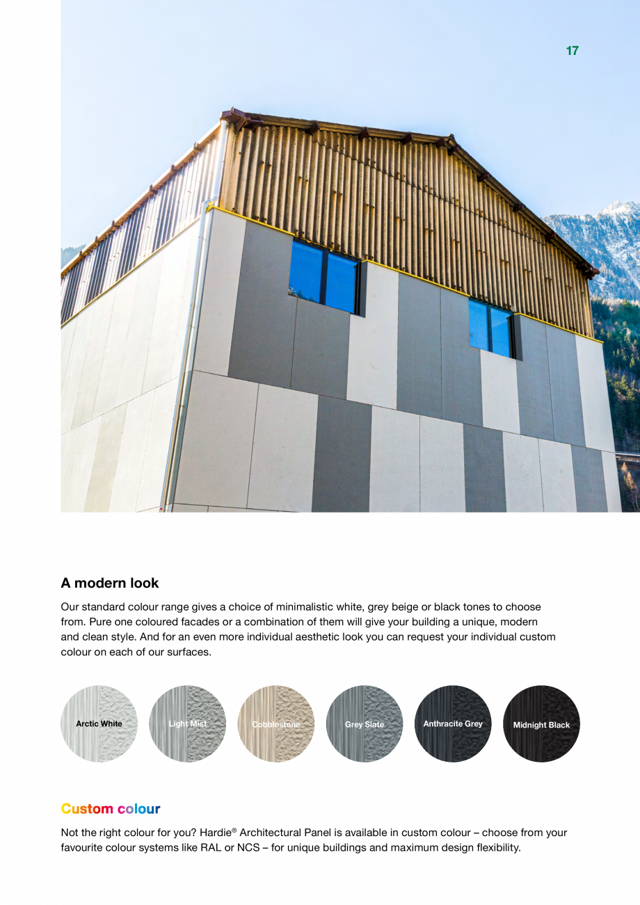 Pagina 17-Placi de fibrociment  James Hardie Panel , Architectural Panel Catalog, brosura Engleza 