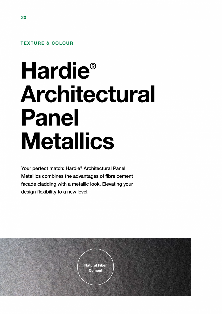 Pagina 20-Placi de fibrociment  James Hardie Panel , Architectural Panel Catalog, brosura Engleza 