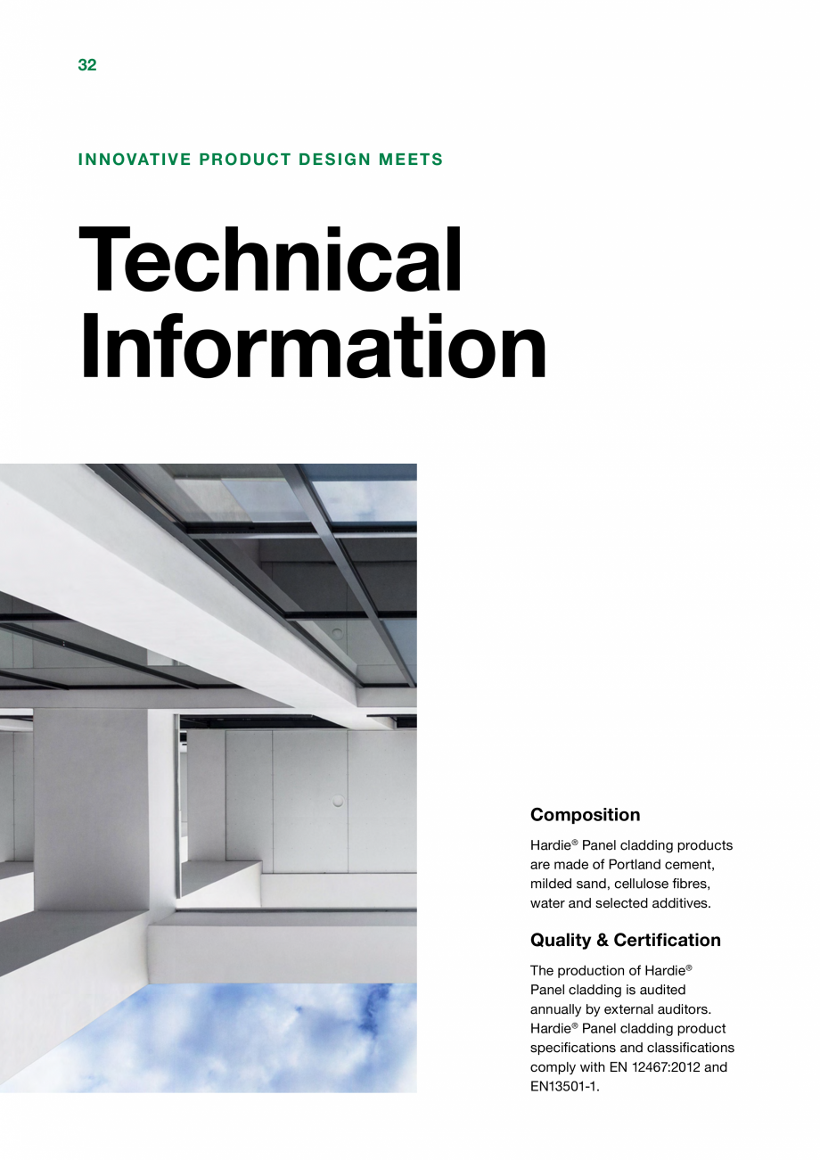 Pagina 32 - Placi de fibrociment  James Hardie Panel , Architectural Panel Catalog, brosura Engleza 