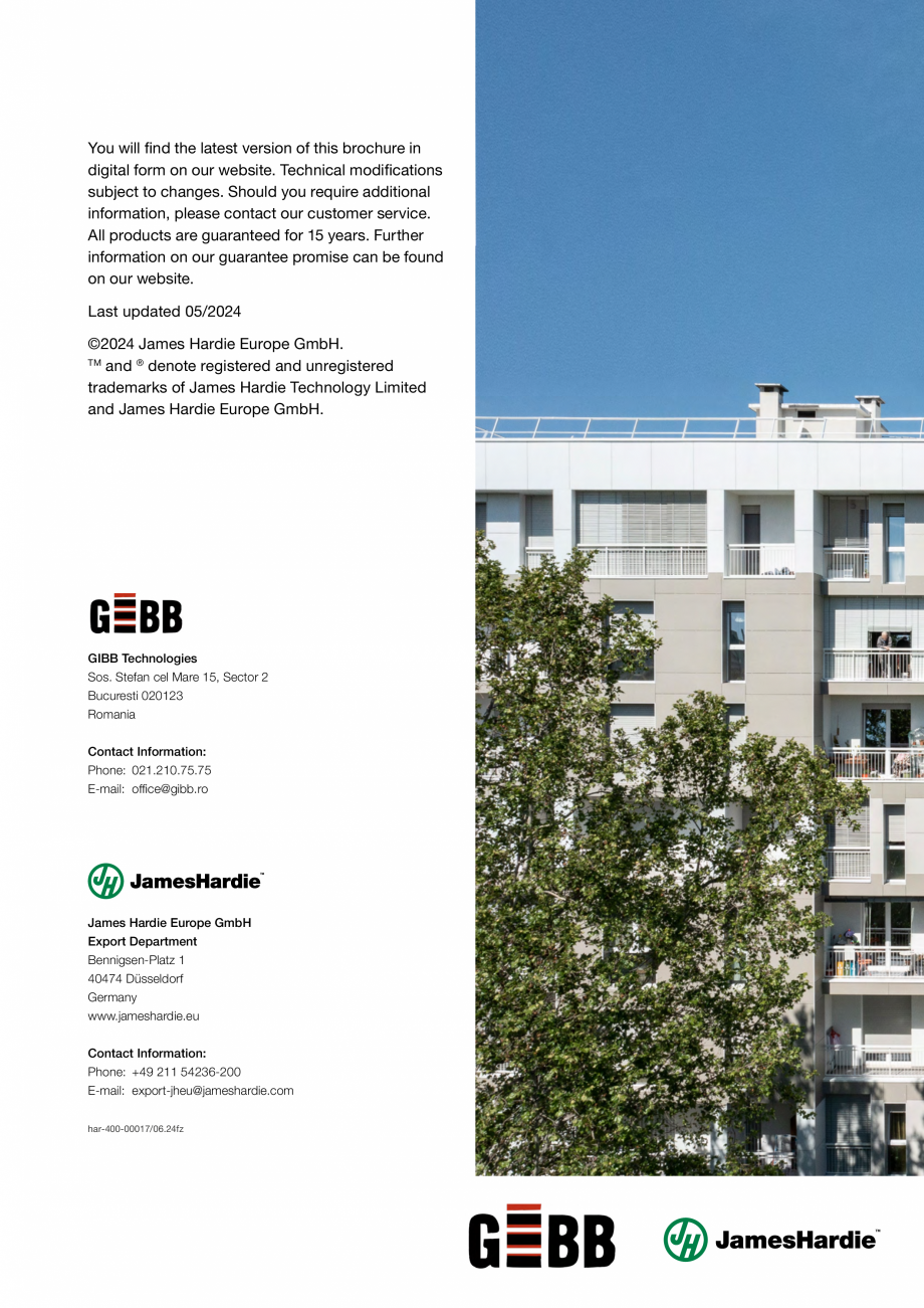 Pagina 36-Placi de fibrociment  James Hardie Panel , Architectural Panel Catalog, brosura Engleza 