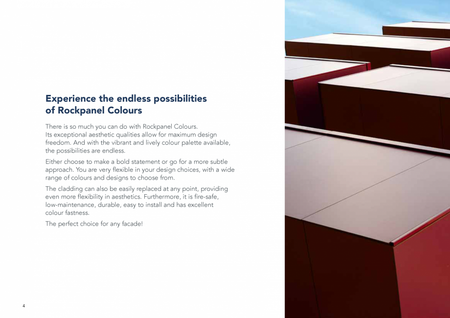 Pagina 4 - Placi din vata minerala bazaltica pentru fatade ventilate Rockpanel Catalog, brosura...