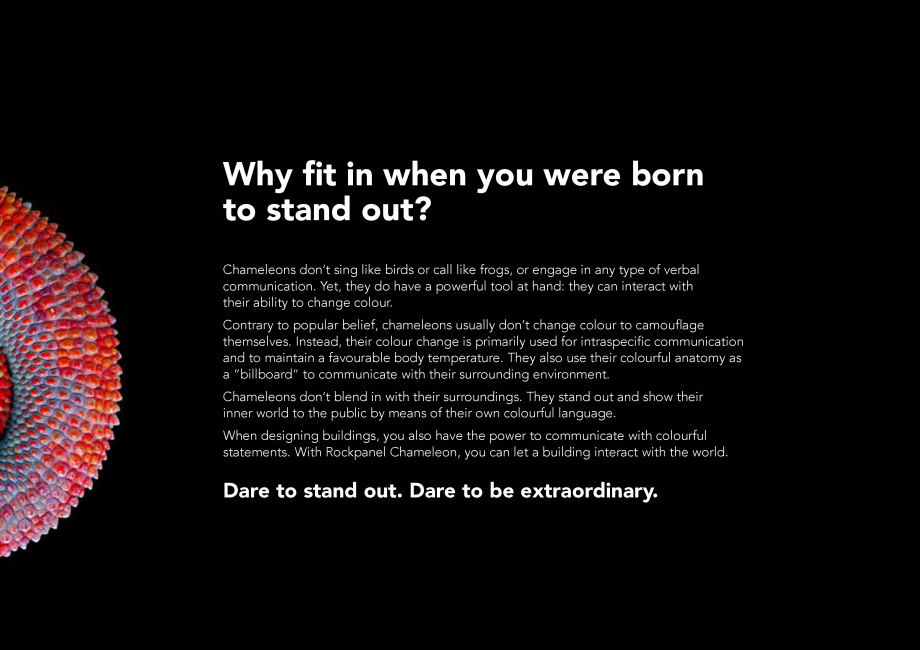 Pagina 3-Placi din vata minerala bazaltica pentru fatade ventilate - Chameleon Rockpanel Catalog, brosura...