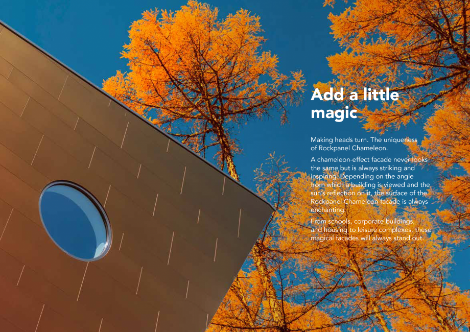 Pagina 5 - Placi din vata minerala bazaltica pentru fatade ventilate - Chameleon Rockpanel Catalog, ...