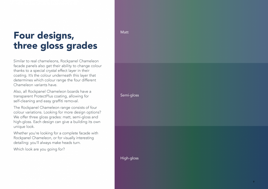 Pagina 9-Placi din vata minerala bazaltica pentru fatade ventilate - Chameleon Rockpanel Catalog, brosura...