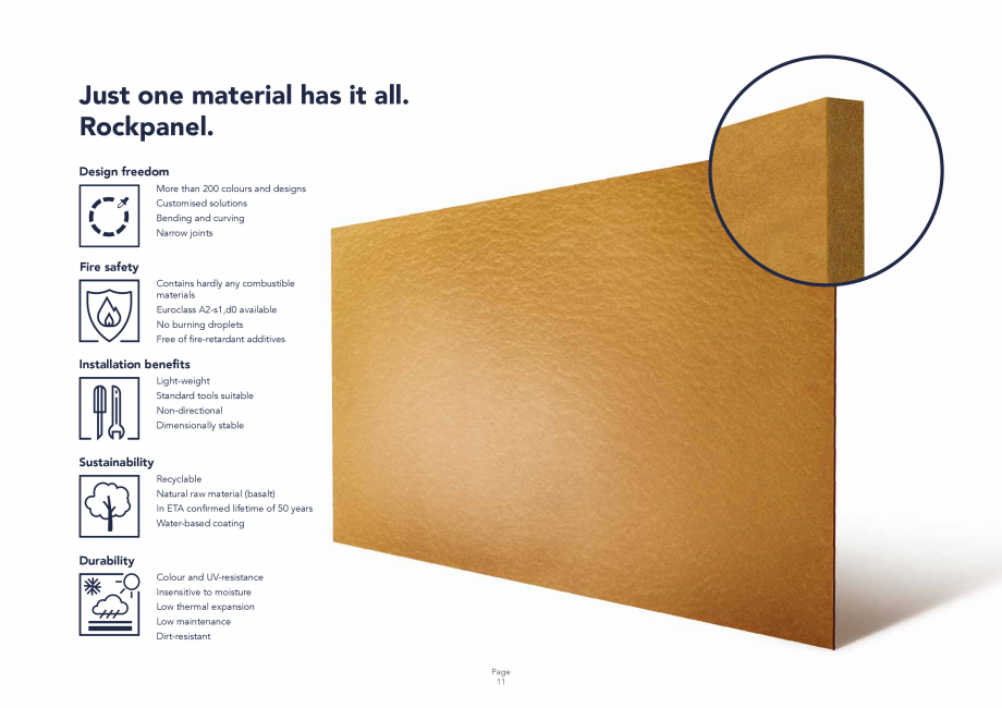 Pagina 11-Placi din vata minerala bazaltica pentru fatade ventilate Rockpanel Catalog, brosura Engleza crease ...