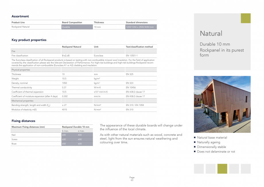Pagina 63-Placi din vata minerala bazaltica pentru fatade ventilate Rockpanel Catalog, brosura Engleza 