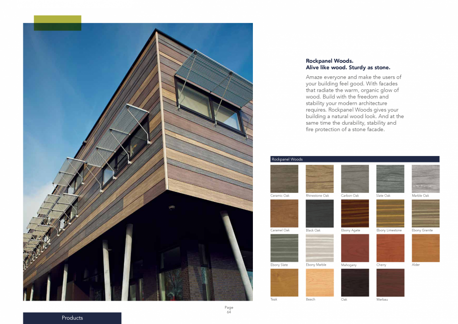 Pagina 64-Placi din vata minerala bazaltica pentru fatade ventilate Rockpanel Catalog, brosura Engleza 
