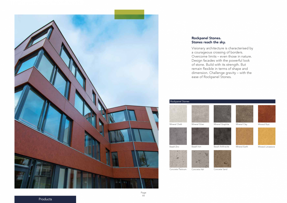 Pagina 66-Placi din vata minerala bazaltica pentru fatade ventilate Rockpanel Catalog, brosura Engleza 