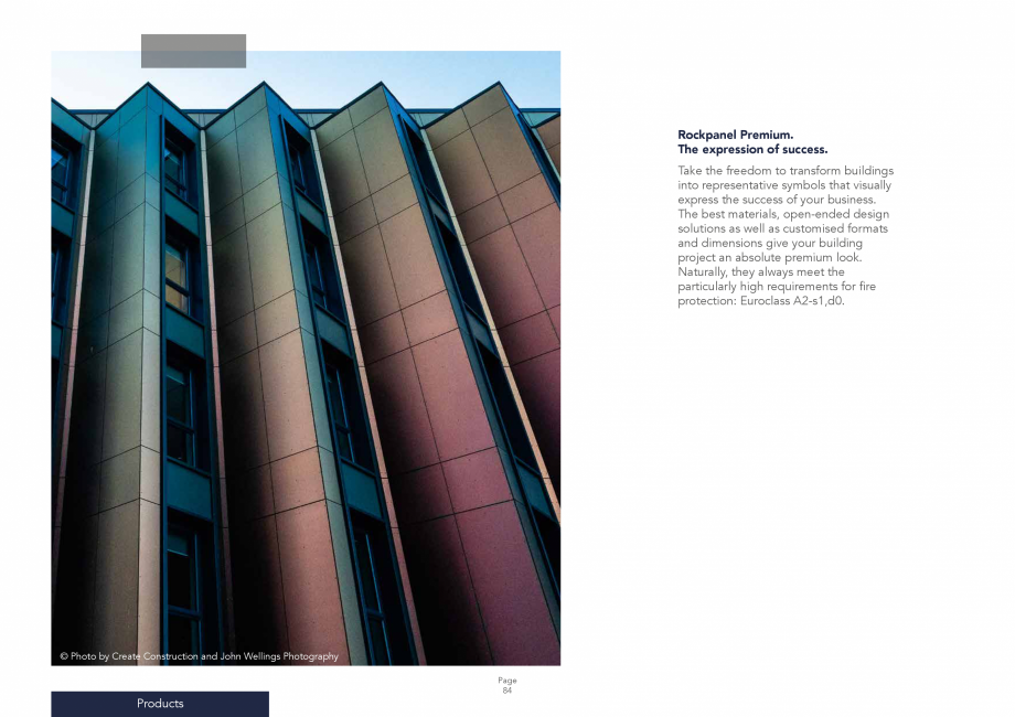 Pagina 84-Placi din vata minerala bazaltica pentru fatade ventilate Rockpanel Catalog, brosura Engleza 