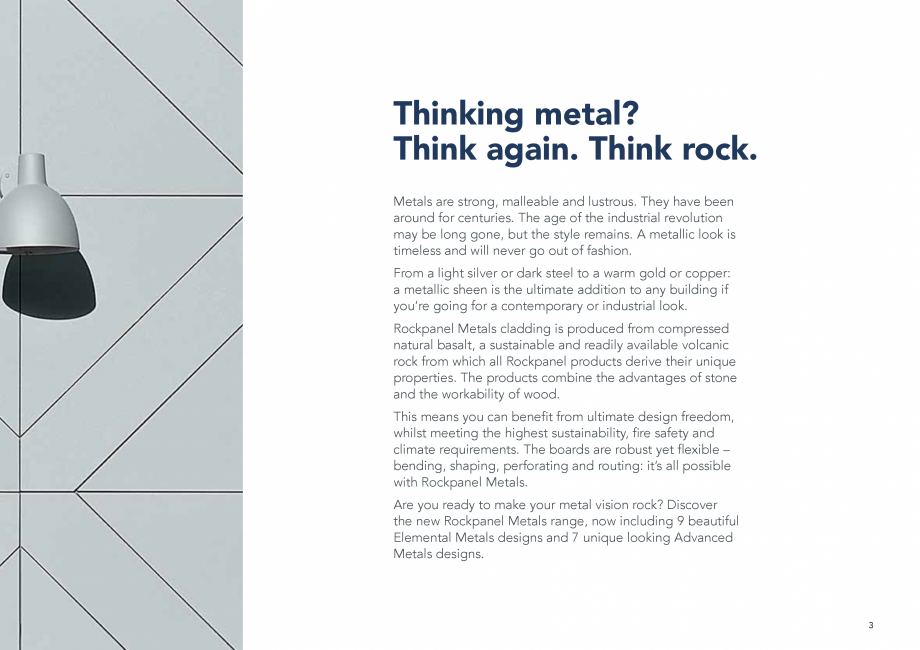 Pagina 3 - Placi din vata minerala bazaltica pentru fatade ventilate - METAL Rockpanel Catalog,...