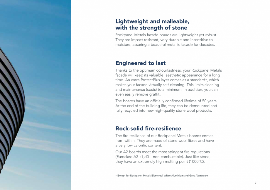 Pagina 9-Placi din vata minerala bazaltica pentru fatade ventilate - METAL Rockpanel Catalog, brosura Engleza...