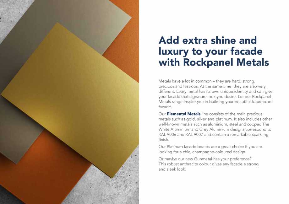 Pagina 10 - Placi din vata minerala bazaltica pentru fatade ventilate - METAL Rockpanel Catalog,...
