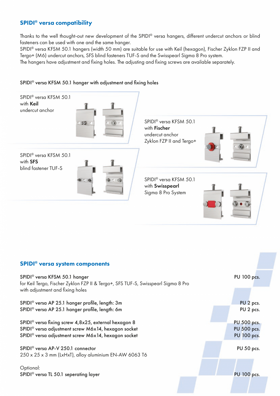 Pagina 3-Sisteme de fixare din aluminiu pentru placaje uscate exterioare - VERSA SPIDI max Catalog, brosura...