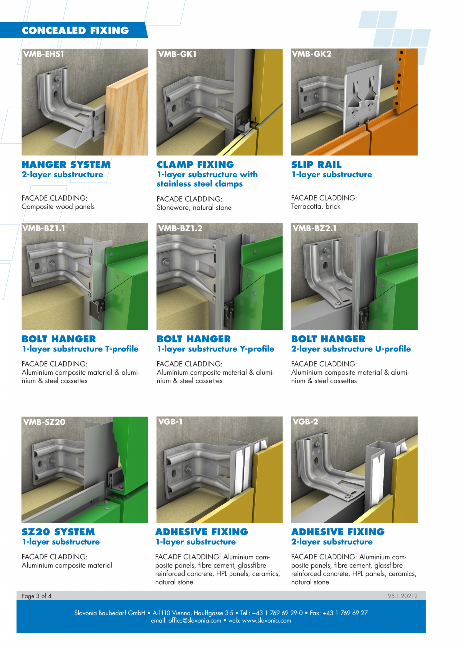 Pagina 4-Sisteme de fixare din aluminiu pentru placaje uscate exterioare SPIDI max Catalog, brosura Engleza...