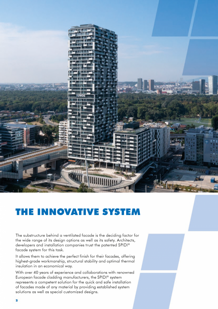 Pagina 2-Sisteme de fixare din aluminiu pentru placaje uscate exterioare SPIDI max Catalog, brosura Engleza...