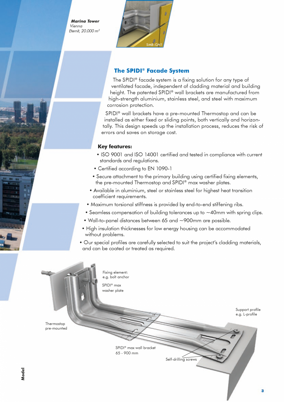 Pagina 3-Sisteme de fixare din aluminiu pentru placaje uscate exterioare SPIDI max Catalog, brosura Engleza ...