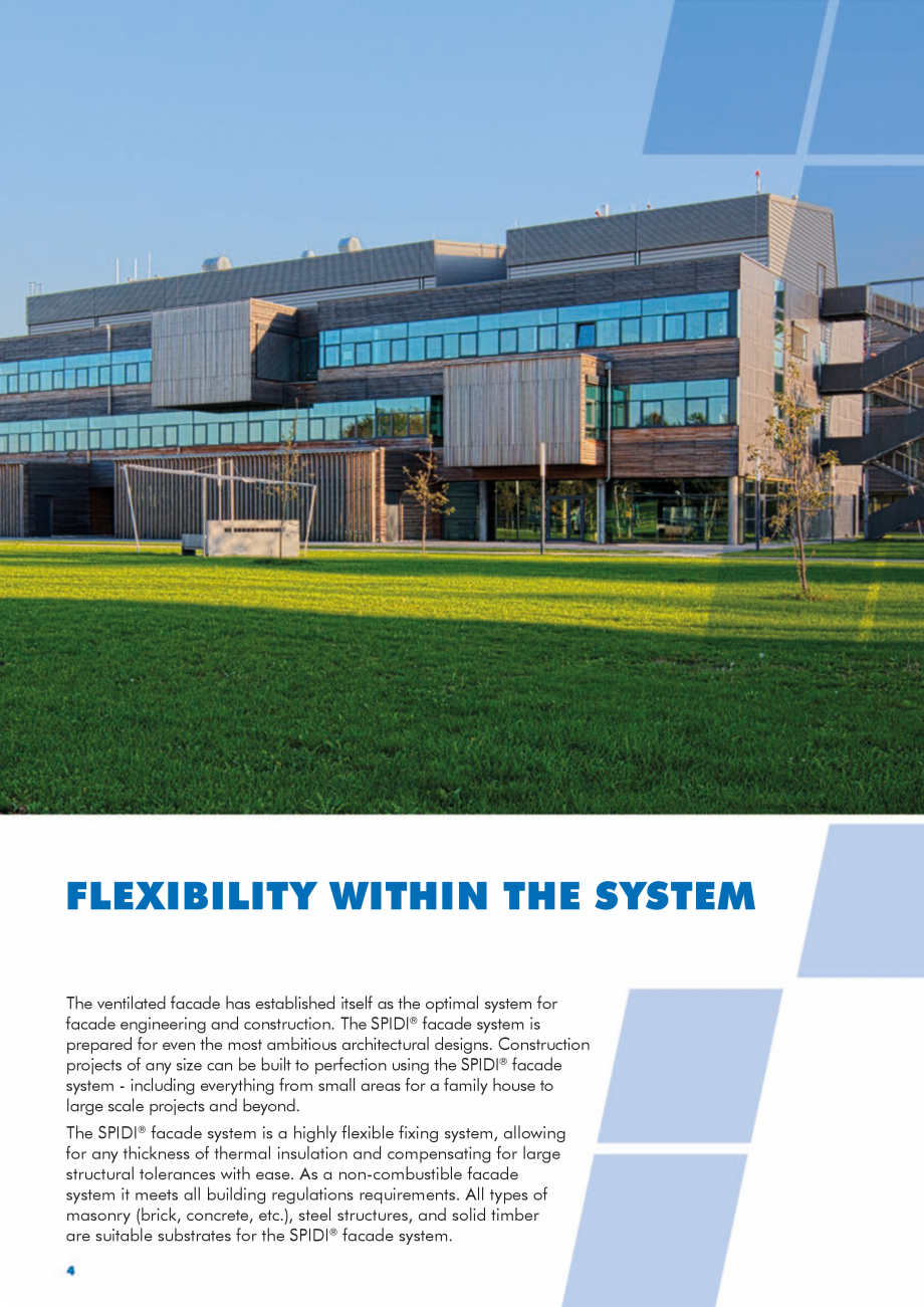 Pagina 4-Sisteme de fixare din aluminiu pentru placaje uscate exterioare SPIDI max Catalog, brosura Engleza ...