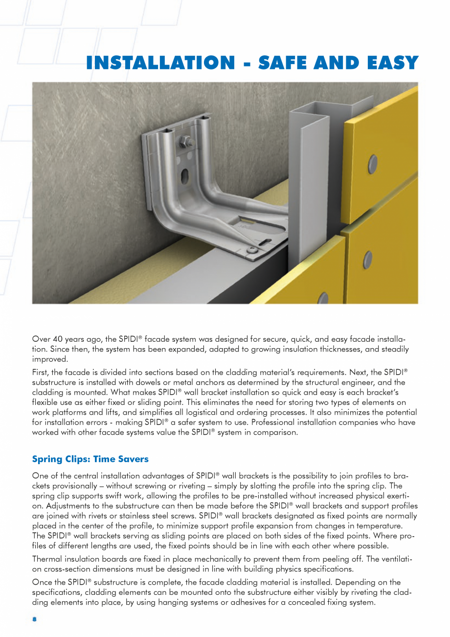 Pagina 8-Sisteme de fixare din aluminiu pentru placaje uscate exterioare SPIDI max Catalog, brosura Engleza s...